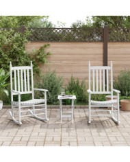 Chaises à bascule lot de 2 table pliable blanc massif peuplier | Mobilier & Déco
