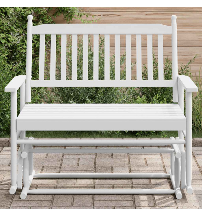 Banc balancelle blanc 118x70x104,5 cm bois massif de peuplier | Mobilier & Déco