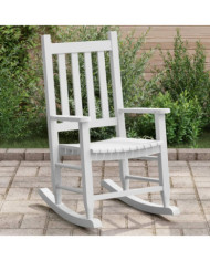 Chaise à bascule enfants blanc bois de peuplier massif | Mobilier & Déco