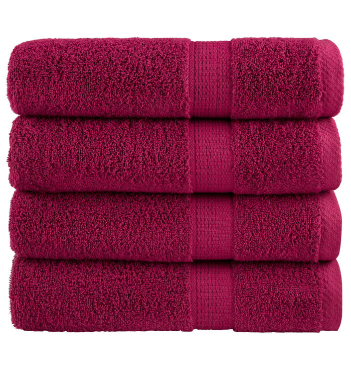 Essuie-mains de qualité supérieure SOLUND 4 pcs bordeaux | Mobilier & Déco