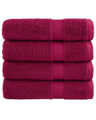 Essuie-mains de qualité supérieure SOLUND 4 pcs bordeaux | Mobilier & Déco