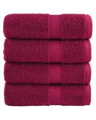 Serviettes de visage de qualité sup. SOLUND 4 pcs bordeaux | Mobilier & Déco