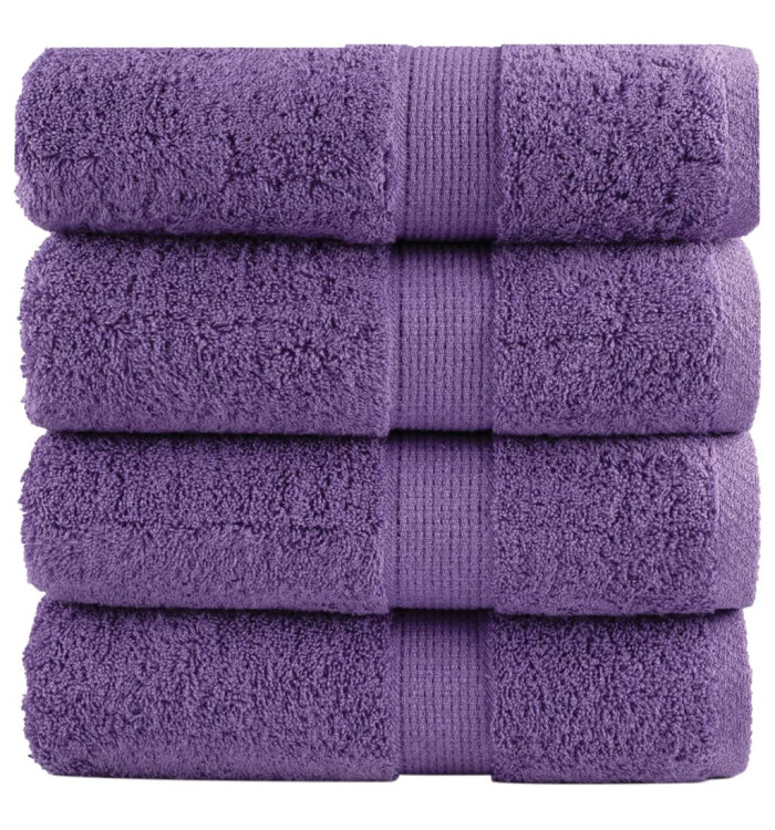 Serviettes de visage de qualité supérieure SOLUND 4 pcs violet | Mobilier & Déco