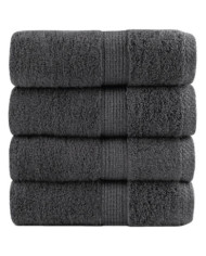 Serviettes de visage de qualité sup. SOLUND 4pcs anthracite | Mobilier & Déco