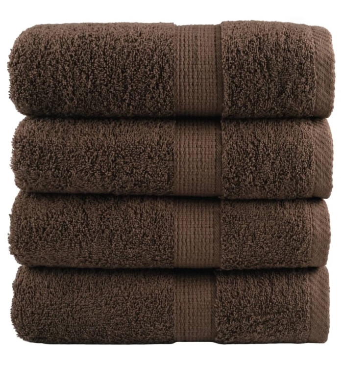 Serviettes d'invité de qualité supérieure SOLUND 4 pcs marron | Mobilier & Déco