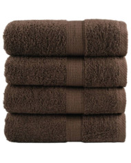 Serviettes d'invité de qualité supérieure SOLUND 4 pcs marron | Mobilier & Déco