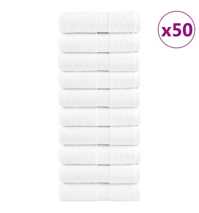 Serviettes d'invité de qualité supérieure SOLUND 50 pcs blanc | Mobilier & Déco