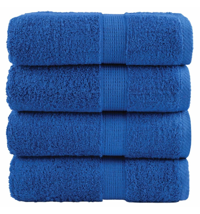 Serviettes de visage de qualité supérieure SOLUND 4 pcs bleu | Mobilier & Déco