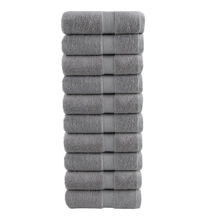 Serviettes de visage de qualité supérieure SOLUND 10 pcs gris | Mobilier & Déco
