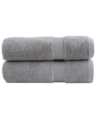 Serviettes de douche de qualité supérieure SOLUND 2 pcs gris | Mobilier & Déco