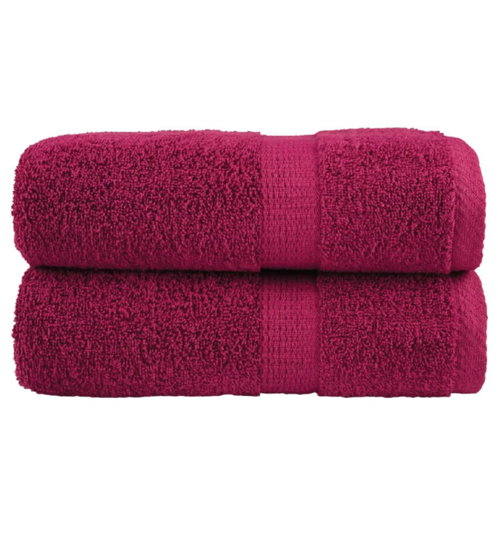 Serviettes d'invité de qualité supérieure SOLUND 2 pcs bordeaux | Mobilier & Déco