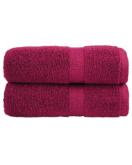 Serviettes d'invité de qualité supérieure SOLUND 2 pcs bordeaux | Mobilier & Déco