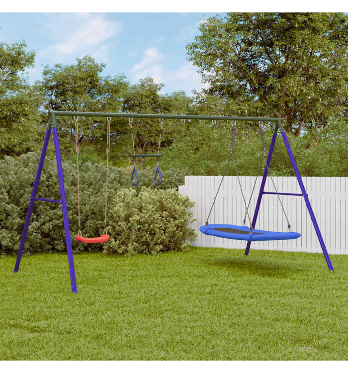 Jeu d'extérieur avec balançoire, trapèze et balançoire nid | Mobilier & Déco