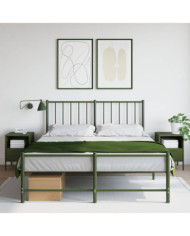 Tables de chevet 2 pcs vert olive 36x39x50,5 cm acier | Mobilier & Déco