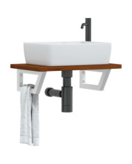 Étagère de vasque murale acier et bois de chêne massif | Mobilier & Déco