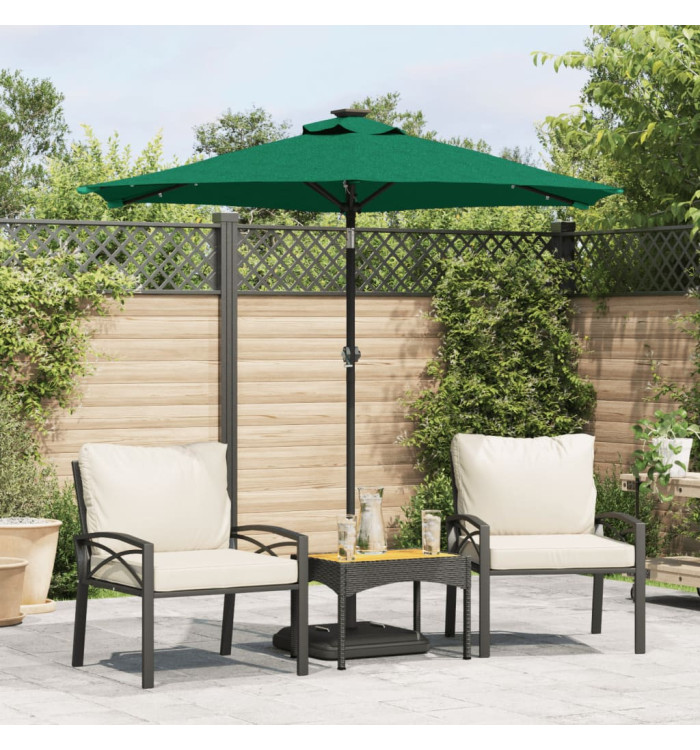 Parasol de jardin avec mât en acier vert 225x225x212 cm | Mobilier & Déco