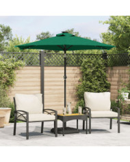 Parasol de jardin avec mât en acier vert 225x225x212 cm | Mobilier & Déco