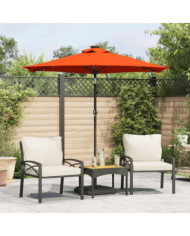 Parasol de jardin LED et mât en acier terre cuite 225x225x212cm | Mobilier & Déco