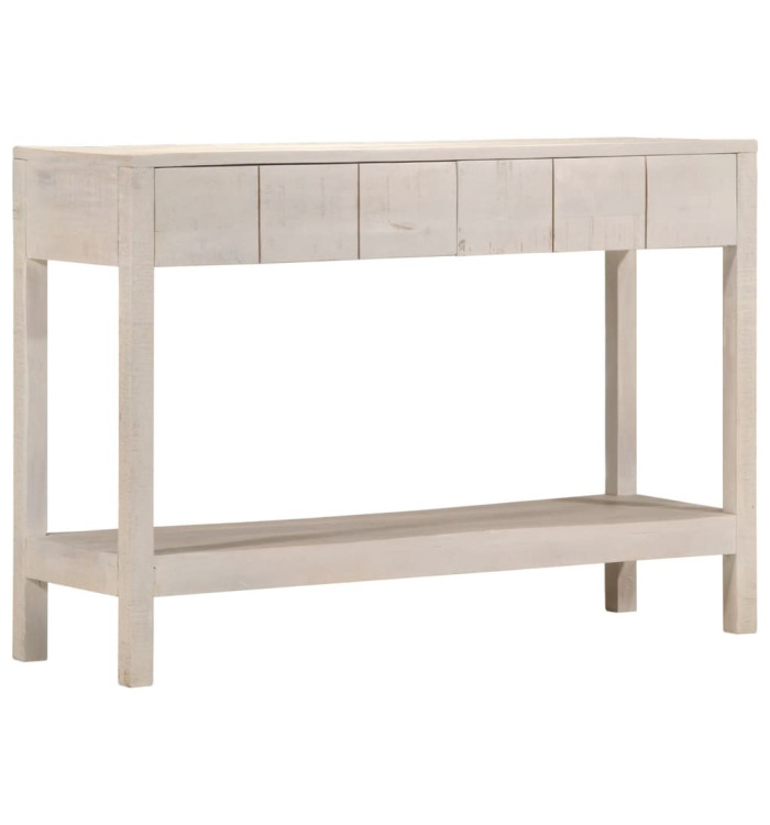 Table console blanc 110x35x75 cm bois de manguier solide | Mobilier & Déco