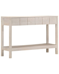 Table console blanc 110x35x75 cm bois de manguier solide | Mobilier & Déco