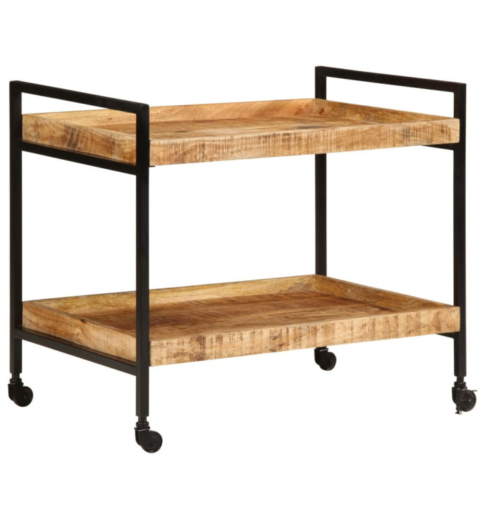 Chariot de cuisine 80x55x70 cm bois de manguier brut massif | Mobilier & Déco