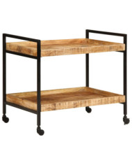 Chariot de cuisine 80x55x70 cm bois de manguier brut massif | Mobilier & Déco