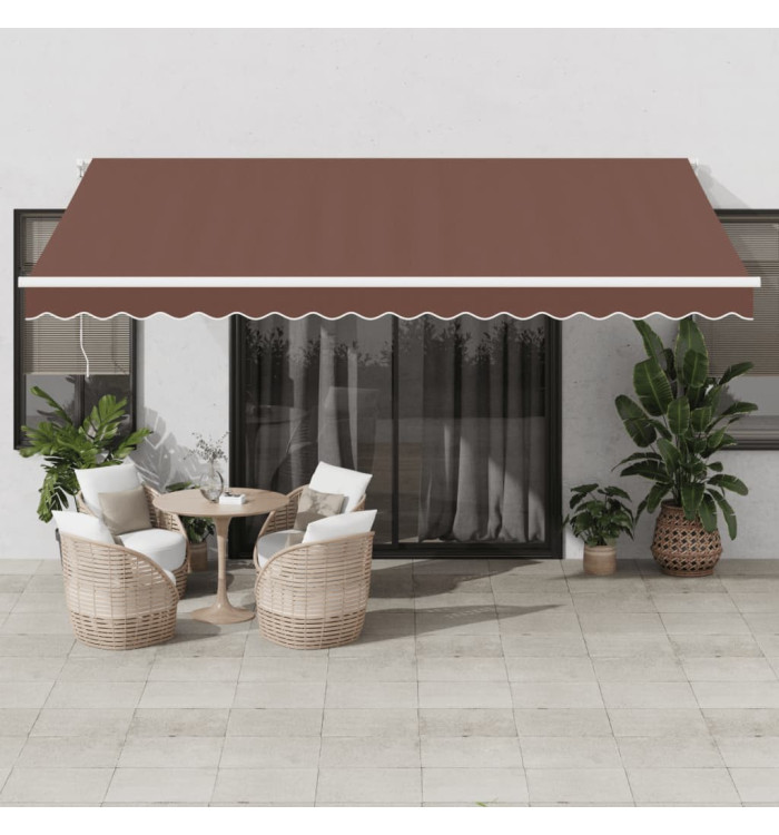 Auvent rétractable automatique marron 450x300 cm | Mobilier & Déco