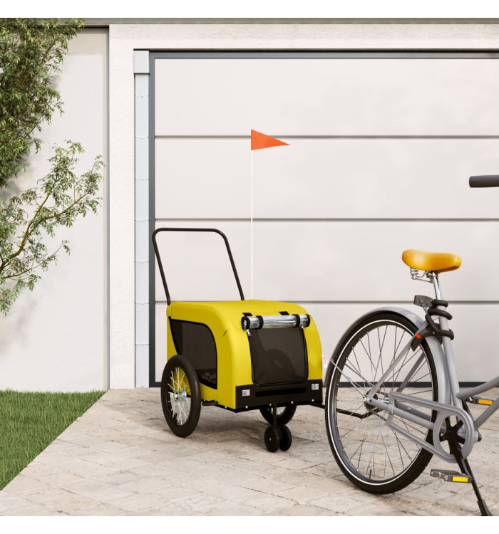 Remorque de vélo pour animaux de compagnie jaune et noir | Mobilier & Déco