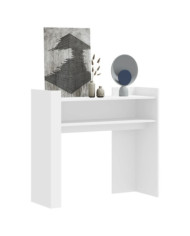 Table console blanc 100x35x90 cm bois d’ingénierie | Mobilier & Déco