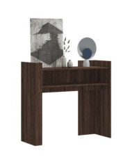 Table console chêne marron 100x35x90 cm bois d'ingénierie | Mobilier & Déco