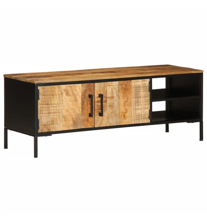 Meuble TV 110x35x40 cm bois massif de manguier brut | Mobilier & Déco