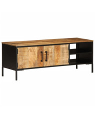 Meuble TV 110x35x40 cm bois massif de manguier brut | Mobilier & Déco