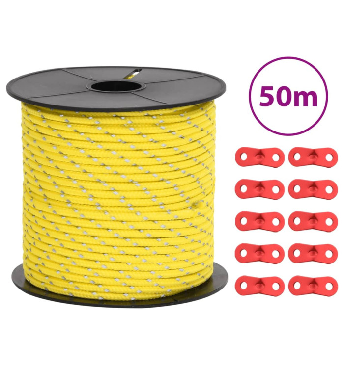 Corde de haubanage de tente avec bandes réfléchissantes et clés | Mobilier & Déco