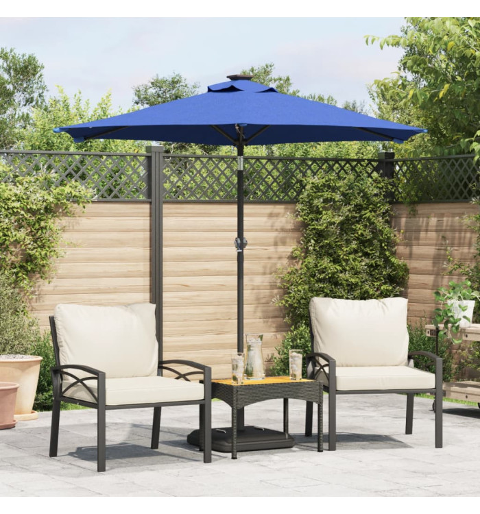 Parasol de jardin avec mât en acier bleu azuré 225x225x212 cm | Mobilier & Déco