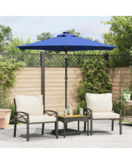Parasol de jardin avec mât en acier bleu azuré 225x225x212 cm | Mobilier & Déco