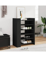 Armoire à chaussures noir 74,5x37,5x100 cm bois d'ingénierie | Mobilier & Déco