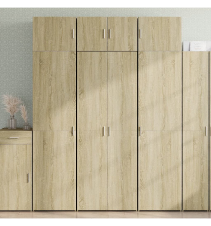 Buffet haut chêne sonoma 70x42,5x185 cm bois d'ingénierie | Mobilier & Déco