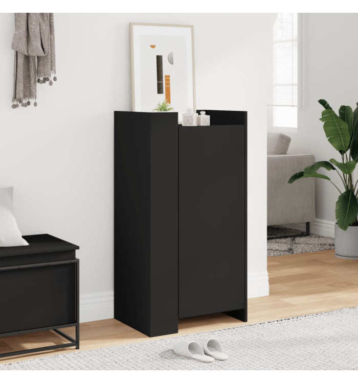 Armoire à chaussures noir 52x37,5x100 cm bois d'ingénierie | Mobilier & Déco