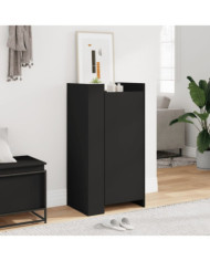 Armoire à chaussures noir 52x37,5x100 cm bois d'ingénierie | Mobilier & Déco
