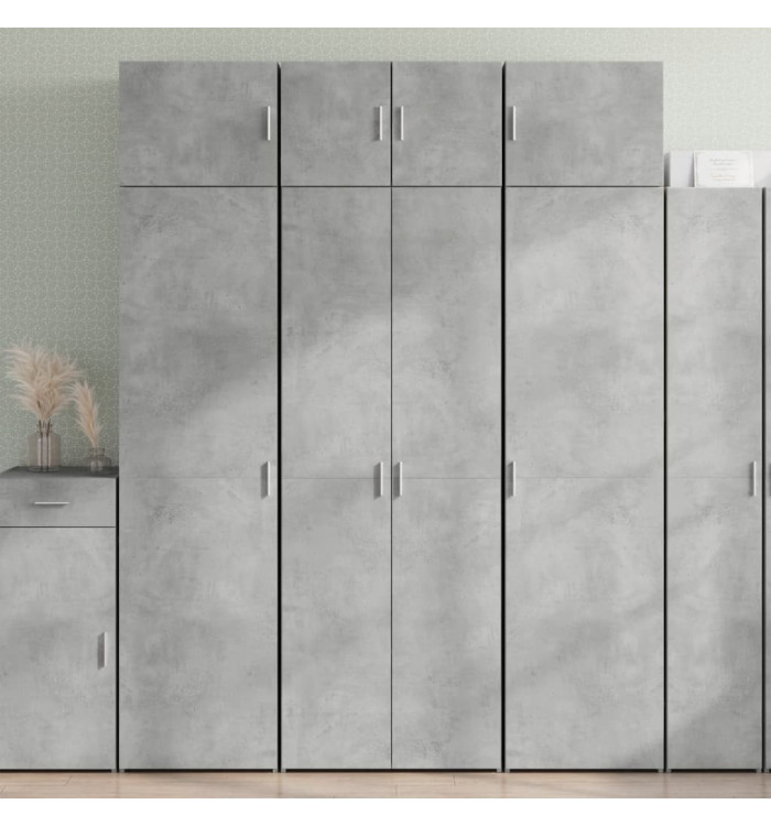Armoire de rangement gris béton 70x42,5x225cm bois d'ingénierie | Mobilier & Déco