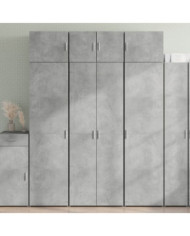 Armoire de rangement gris béton 70x42,5x225cm bois d'ingénierie | Mobilier & Déco