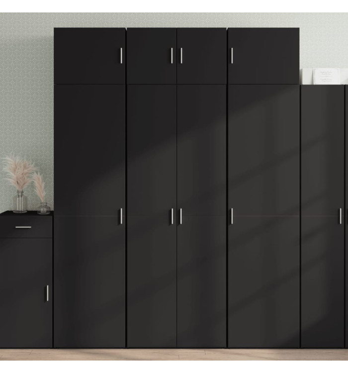 Armoire de rangement noir 70x42,5x225 cm bois d'ingénierie | Mobilier & Déco