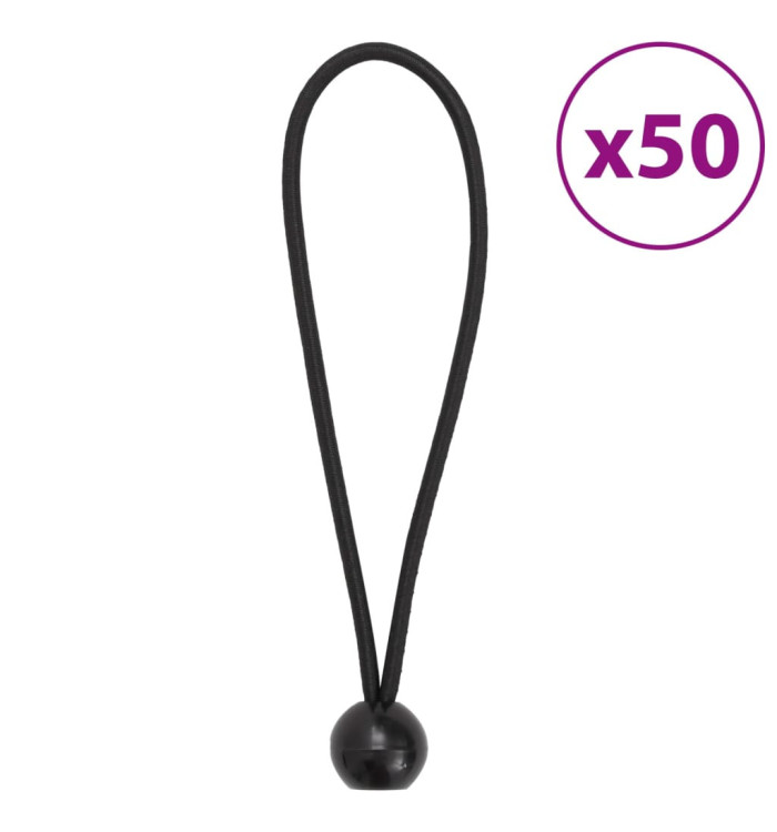 Cordes élastiques avec balles 50 pcs 21x0,5 cm | Mobilier & Déco