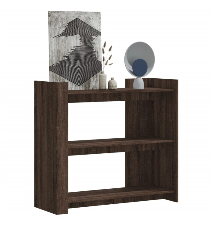 Table console chêne marron 100x35x90 cm bois d'ingénierie | Mobilier & Déco