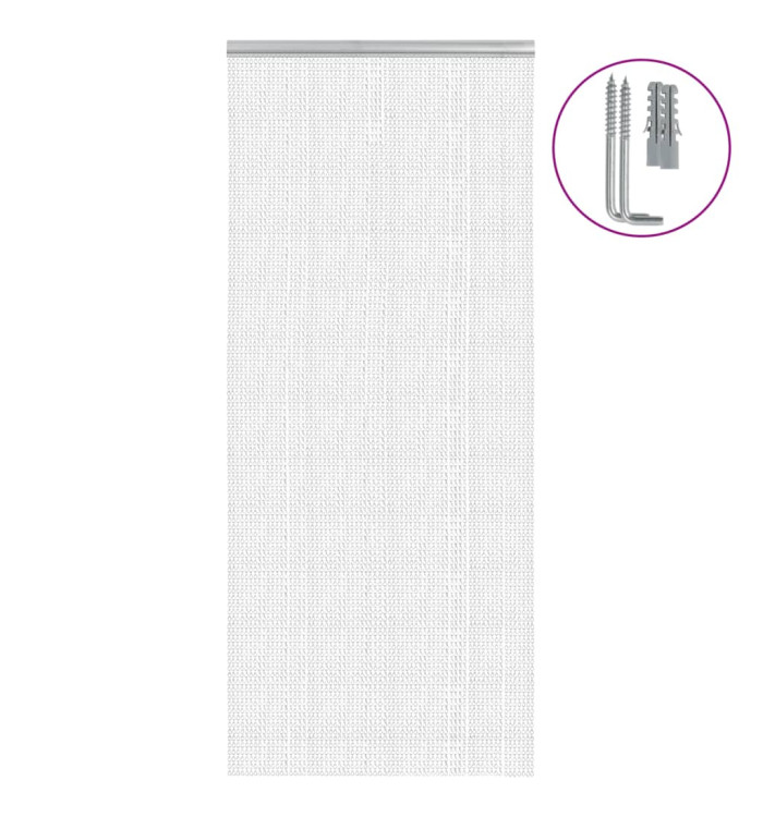 Moustiquaire de porte à chaîne 90x220 cm aluminium | Mobilier & Déco