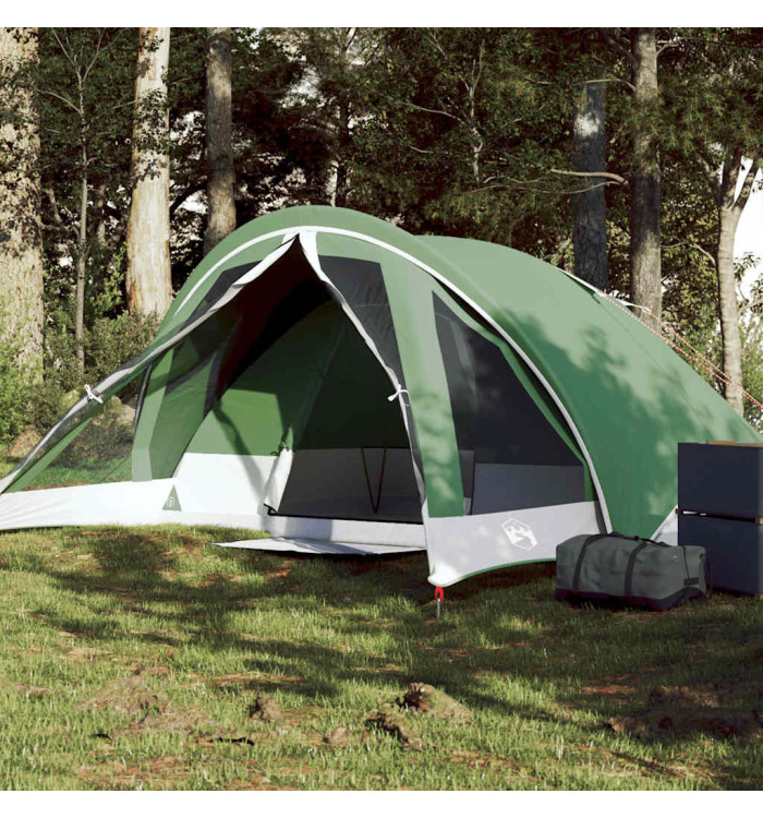 Tente de camping de cabine 4 personnes vert imperméable | Mobilier & Déco