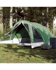 Tente de camping de cabine 4 personnes vert imperméable | Mobilier & Déco
