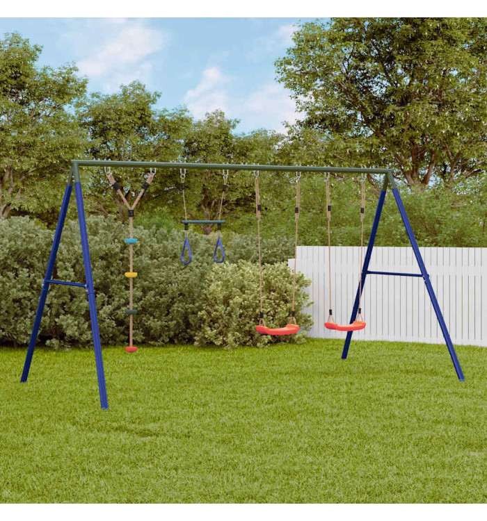 Jeu d'extérieur avec balançoires, trapèze et corde à disque | Mobilier & Déco