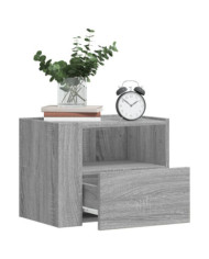 Table de chevet murale sonoma gris 45x30x35 cm | Mobilier & Déco