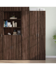 Buffet haut chêne marron 30x42,5x185 cm bois d'ingénierie | Mobilier & Déco